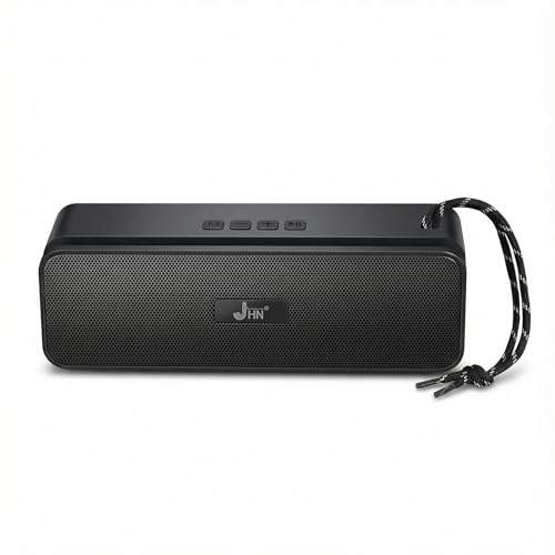 Image of JHN Power Sound 10W Portable Bluetooth Speaker with FM Radio, Heavy Bass Wireless Speaker, Type-C Fast Charging, USB & TF Card Support, 6 Hours Playtime, Portable Bluetooth Speakers (Black)
