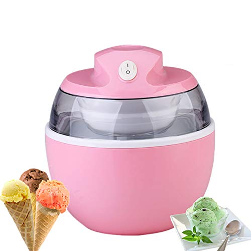 LTLCLZ Automática Fabricante de Helados, portátil automático Completo de Helado de máquina 600 ml de Hogares rápido Yogur Hielo Que Hace la máquina pequeña Mini Máquina del Helado,Rosado
