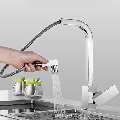 Robinet de cuisine en laiton noir haut de gamme avec mitigeur et douchette - 3