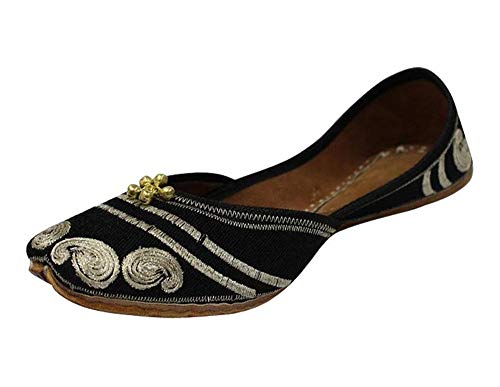 Black Punjabi Jutti for Women Handmade Jooti Indian Shoes Ethnic Jutti Online Shoes Mojari Online (8)