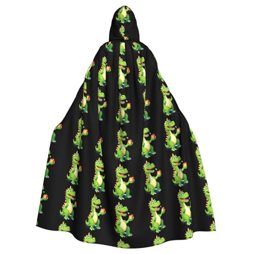 HJFCZH Capa grande con capucha para adultos con estampado de dinosaurios comiendo manzanas, sin cremallera