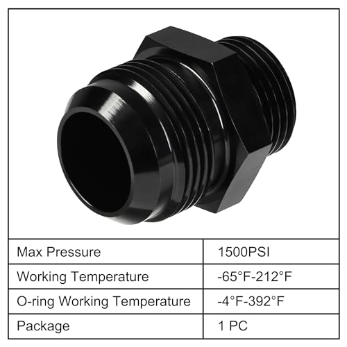 Image of EVIL ENERGY 16AN Flare to 12AN ORB Male Fuel Rail Adapter Fitting Black