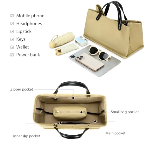 Travistar Large Tote Bag for Women - Canvas Work Bags Crossbody Handbags Shoulder Top Handle Purse 2Pcs with Detachable Strap4