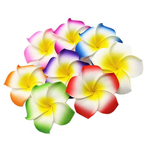 100個セット 混合色 スポンジ プルメリア 結婚式 造花 ハンドメイド ホワイト イエロー PHASZ
