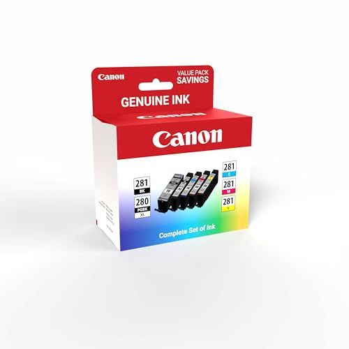 Image of Canon PGI-280 /CLI-281 Genuine Combo Pack,Compatible with TR8520,TS9120,TS8120,TS6120,TS9521C /a,TS9520 /a,TS8220,TS6220,TS8320,TS6320,TS702 /a,and TR8620 /a Series Printers,(Pack of 2)