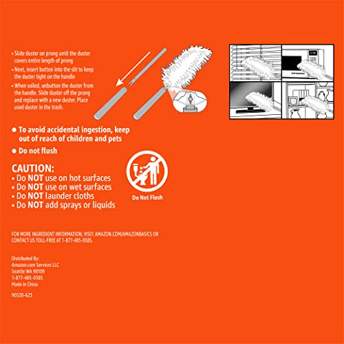 Amazon Basics 360 Heavy Duty Duster Kit, 16 Count Total, Pack Of 2 (7 Dusters And 1 Handle), White #TOP3