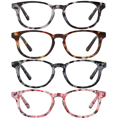 Image of Przene Reading Glasses for Men Women Blue Light Blocking Readers Spring Hinges Lightweight Style Pack