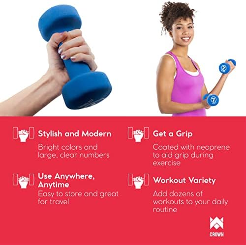 Set of 2 Body Sculpting Hand Weights - Soft Neoprene Coated Dumbbell Set - Supplies for Exercise, Workout, Weight Loss, Body Building - For Men, Women, Seniors, Teens, and Youth 5 Set of 2 Body Sculpting Hand Weights - Soft Neoprene Coated Dumbbell Set - Supplies for Exercise, Workout, Weight Loss, Body Building - For Men, Women, Seniors, Teens, and Youth