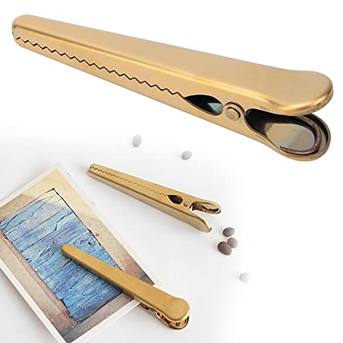 Clipe de Estilo retrô Vintage de Aço Inoxidável, Acessório de Clipes de Vedação (Grande 4,2x13,9cm /