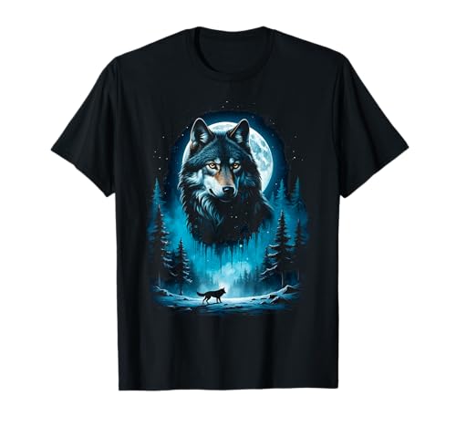 Loup avec la Lune T-Shirt