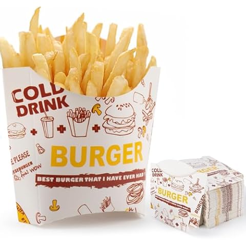 Tycoonest 50 Pcs Disposable French Fry Boxes Cover