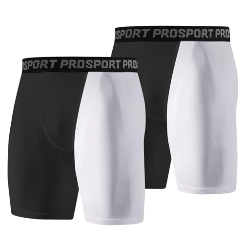 Hotfiary 2 Pack Compression Shorts for Men Spandex Sport Shorts Athletic Workout Running Performance Baselayer Underwear