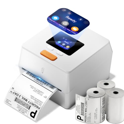 Image of Phomemo Bluetooth Thermal Label Printer with Touchscreen & 3 Roll Labels