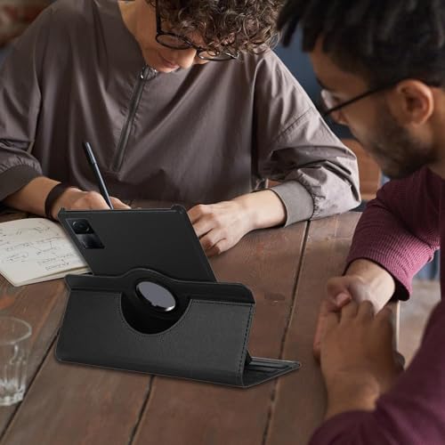 Image of CASEOUS Flip Cover Back Case for Xiaomi Redmi Pad SE 11 Inch, PU Leather Case, 360 Rotatable Multi-Angle Protection Stand Protective Case (Redmi Pad SE 11 Inch, Black)