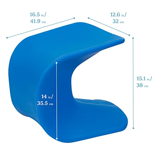 Image of ECR4Kids Wave Seat Perch Stool, 14in - 15.1in Seat Height, Flexible Seating, Blue, 2-Pack