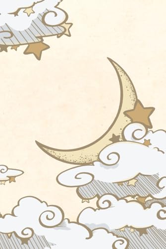 Lunar Cloud Bed - Black & White Interior - Lined Hardcover Journal Notebook - Hand-drawn