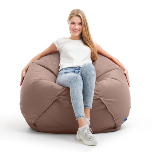 Bruni Kinder-Sitzsack Classico S in Hellbraun – Sitzsack mit Innensack für Kinder, Abnehmbarer Bezug… – Ansicht 4