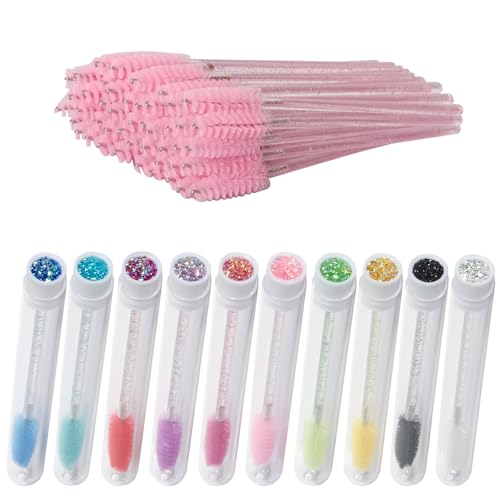 �g���̂ă}�X�J���u���V�`���[�u10�Z�b�g - 10�{�̋�̃����h�`���[�u�A60�̃_�C�������h�܂��u���V�A�܂��G�N�X�e���V�����p�X�v�[���[�A���C�N�A�b�v�c�[��(�~�b�N�X�J���[+�s���N�A10�p�b�N)