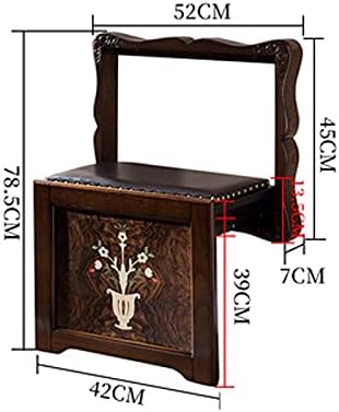 Miniatura 2 de SLNFXC - Banco de zapatos plegable, banco de zapatos, taburete colgante de pared, porche de entrada, silla plegable de madera maciza oculta (color