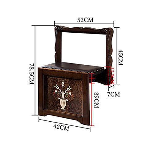 Gfhlp Folding Shoe Bench, Shoe Bench, Wall Hanging Hanging Stool, Entrance Porch, Hidden Solid Wood Folding Chair (Color : Cherry) #TOP1