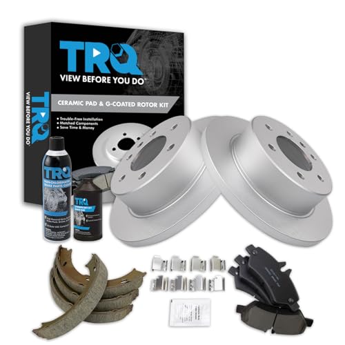 Image of TRQ Rear Brake Pad & Rotor Kit Compatible with 2007-2009 Dodge Sprinter 2500 2007-2016 Freightliner 2010-2018 Mercedes-Benz