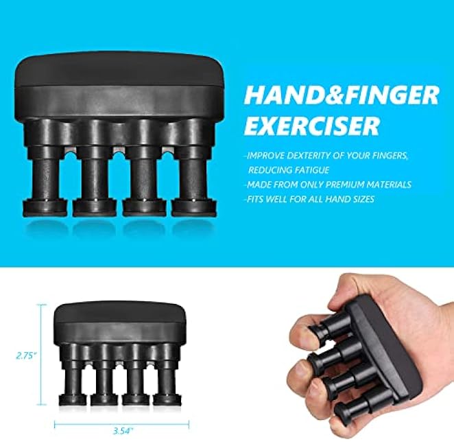 Hand Grip Strength Trainer Kits 4 Pack, Hand gripper strengthener, Forearm strengthener, Wrist Strengthener, Finger Exerciser,Hand Gripper, Gyroball Gyro Ball,Strength Trainer for Athletes, Pianists