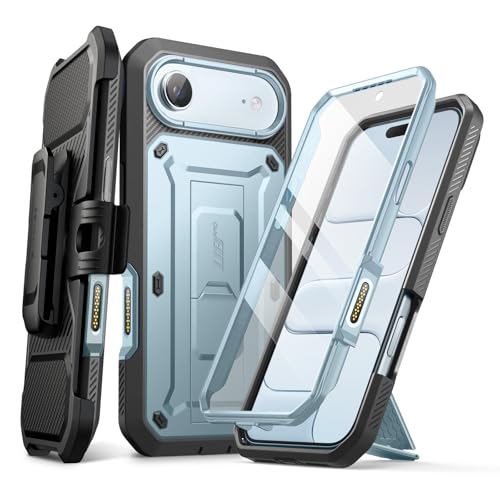 SUPCASE Cover per iPhone Air con Pulsante di Controllo della Fotocamera, [con Supporto e Protezione per lo Schermo] [Protezione di Livello Militare] Cover Resistente a Protezione Totale (Artico)