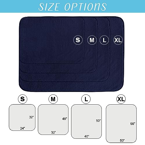 NICETOWN Small Blanket, Dog Waterproof Calming Sherpa Fleece Throw Blanket, Soft Plush Reversible Throw Furniture Protector for Family Pet Present, 24"x32", Navy