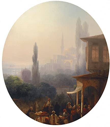 Tableau une scène de marché à Constantinople Aivazovsky - Impression d'art mural 60x90cm