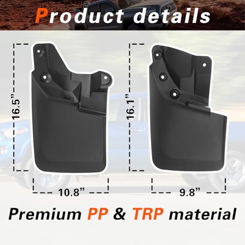 Image of 2016 Tacoma Mud Flaps Compatible with Toyota Tacoma 2016 2017 2018 2019 2020 2021 2022 2023 Mud Guards with Fender Flares (Except SR Models) Splash Guards 4pcs