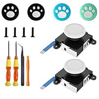 Vanpark Replacement Joystick Analog Thumbsticks for Switch Lite &amp; Switch Joy-Con Controller(2 Pack), Switch Lite Repair Kit (White)