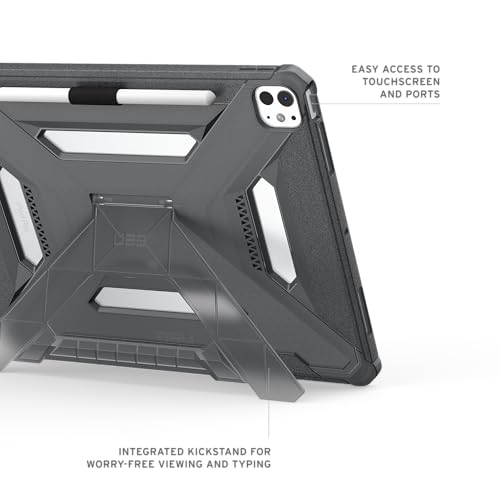 Image of Urban Armor Gear UAG Designed for iPad Pro 13 inch Case (8th /7th Gen, M5 /M4) (A3360, A3361, A3362) Scout Plus Rugged Transparent Protective Cover with Kickstand and Pencil Holder - Translucent Ash Grey