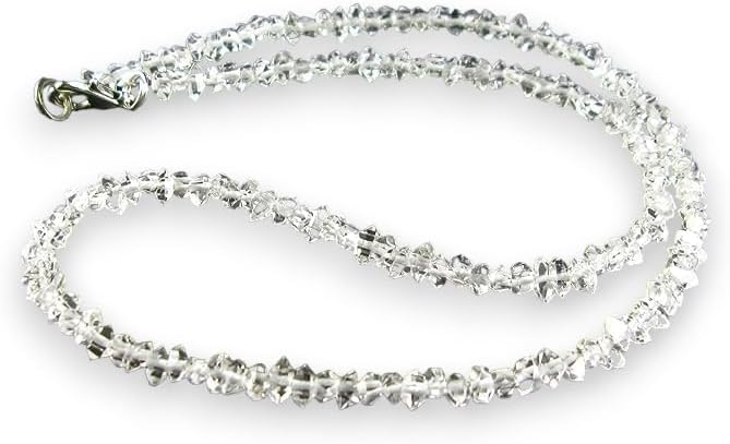 Herkimer Diamond Quartz Necklace Beads From New York - 17"