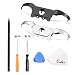 EMiEN 2 Pack Black Silver Bumpers LB RB Triggers Gamepad Buttons Repair Parts Replacement for Xbox One Elite Controller & Xbox One with 3.5mm headphone jack Versions ,T6 T8 Screwdriver Repair Tool Kit