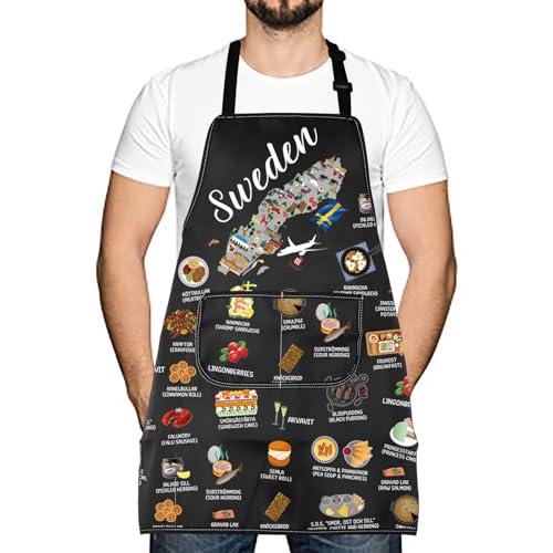 Tablier de cuisine Suède à carte, le cadeau idéal pour amateur de cuisine nordique