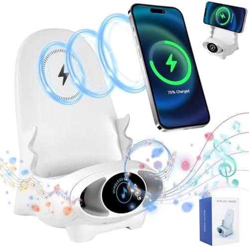 Portable Mini Chair Wireless Charger,2024 New Mini Chair Wireless Fast Charger Multifunctional Phone Holder3 in 1 Wireless Charger with Speaker Function Phone Stand Holder, Supply for All Phones