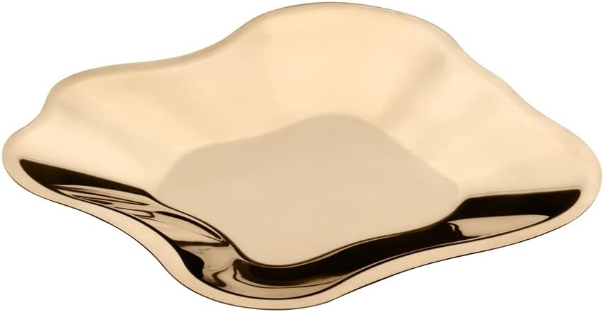 Iittala Aalto Bowl, Stainless Steel, Rose Gold, 35.8 x 35.8 x 3 cm