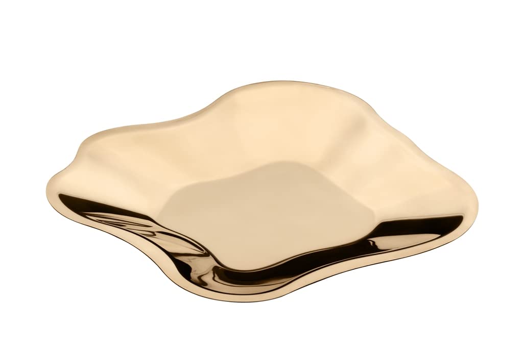 Iittala Aalto Bowl, Stainless Steel, Rose Gold, 35.8 x 35.8 x 3 cm