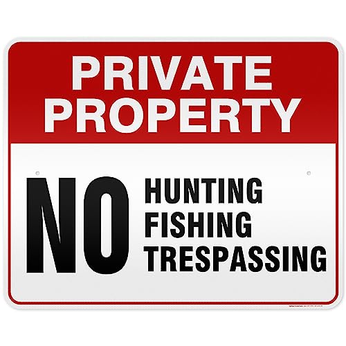 Private Property No Fishing No Hunting No Trespassing Sign, 24x30 Inches, 3M EGP Reflective, Rust Free .080 Aluminum, Fade Resistant, Made in USA by My Sign Center