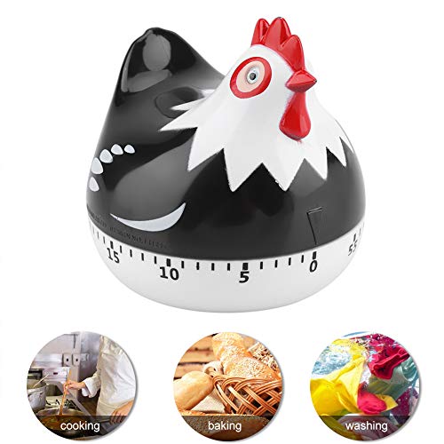 Kitchen Timer, Chicken Pattern Countdown Reminder for Cooking Baking (Black)