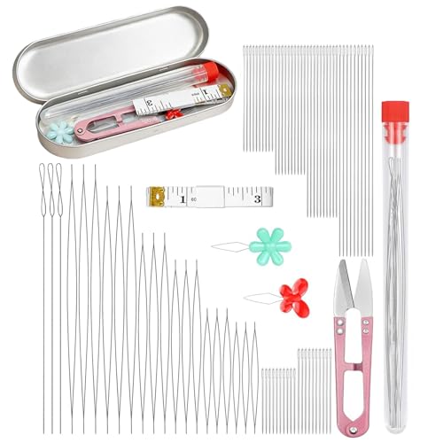 Agujas de perlas para la creación de joyas y pulseras, set de manualidades de 87 piezas