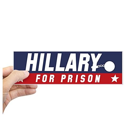 CafePress Hillary for Prison 10"x3" Rectangle Vinyl Bumper Sticker Car Decal