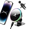 MOKPR for Magsafe Car Mount Charger-Wireless Car Charger-Magnetic Car Phone Holder for Dash Air Vent-LED RGB HandsFree Car Mount Fast Car Charger for iPhone 14/13/12 Series