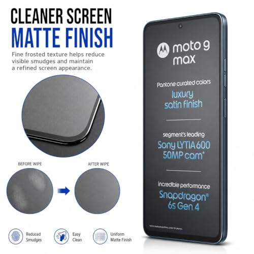 Image of FIRST MART Military-Grade Matte Tempered Glass for Motorola G Max - 9H Screen Protector, Anti-Glare Protection, Scratch-Resistant, Bubble-Free (1 Pack)