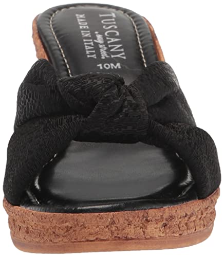 Tuscany Women's Jolanda Wedge Sandal, Black Crepe, 8 #TOP1