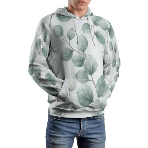 Sweat à capuche eucalyptus imprimé 3d vintage pour l'automne