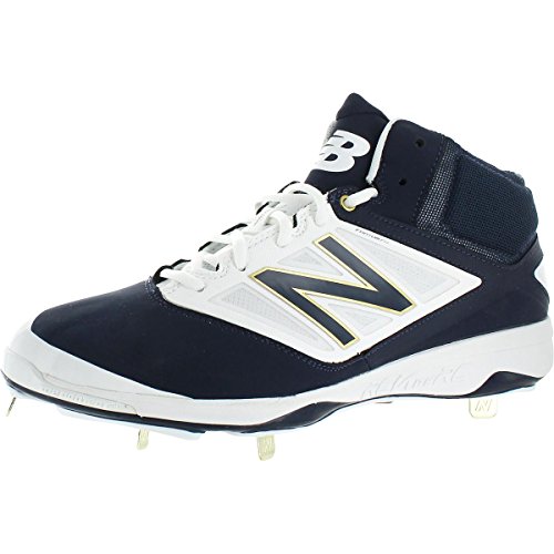 New Balance New Mens M4040NB3 Mid Metal Baseball Cleats Navy Blue White Sz 16 M