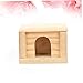 Yardwe Natural Wooden Hamster House with Flat Roof PET Hut for Hamsters Adorable Cabin for Small Animals Suitable for Indoor Use
