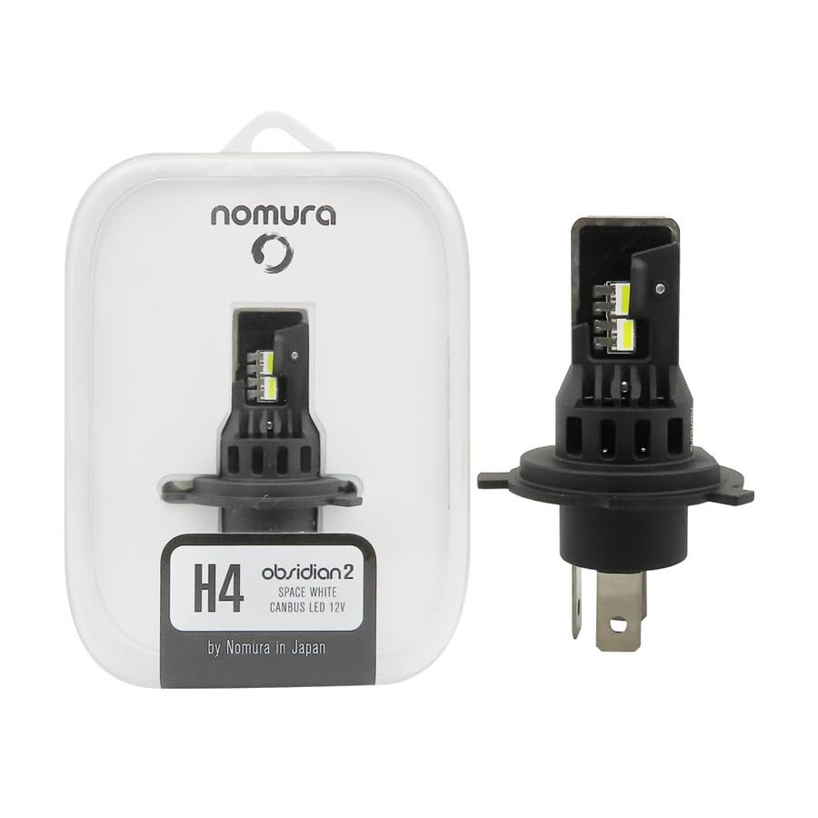 NOMURA Lampadine LED H4 H/L Obsidian Space White 6000K Canbus - 6x Luminosità, 3300lm, Anti-Errore