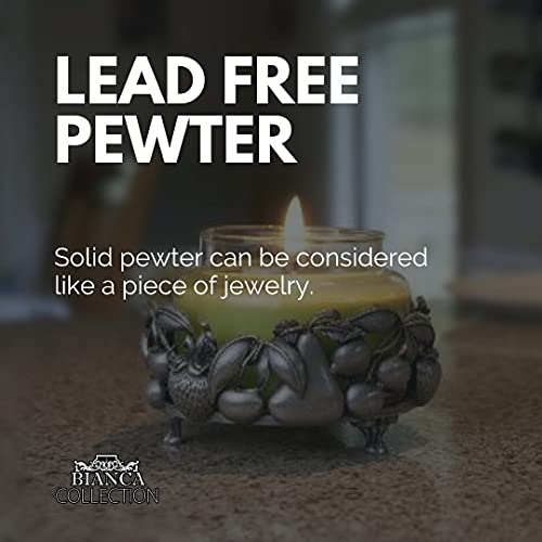 Decorative Pillar Candle Holder By Bianca Collection – Teddy Bear And Christmas Wreath Design - Fits Pillar Candle Or Small Wine Bottle - Made In Usa #TOP4